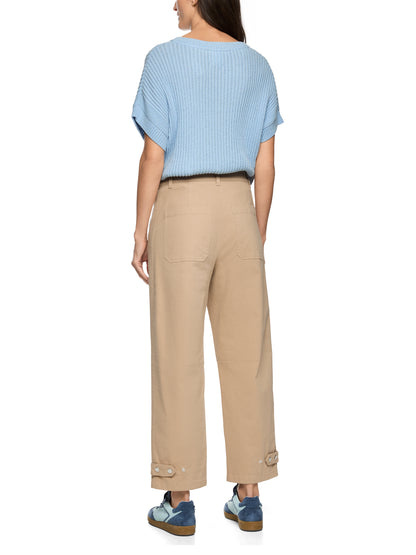 Cotton Carrot Shape Pant In Light Stone by Marc Cain - view 6