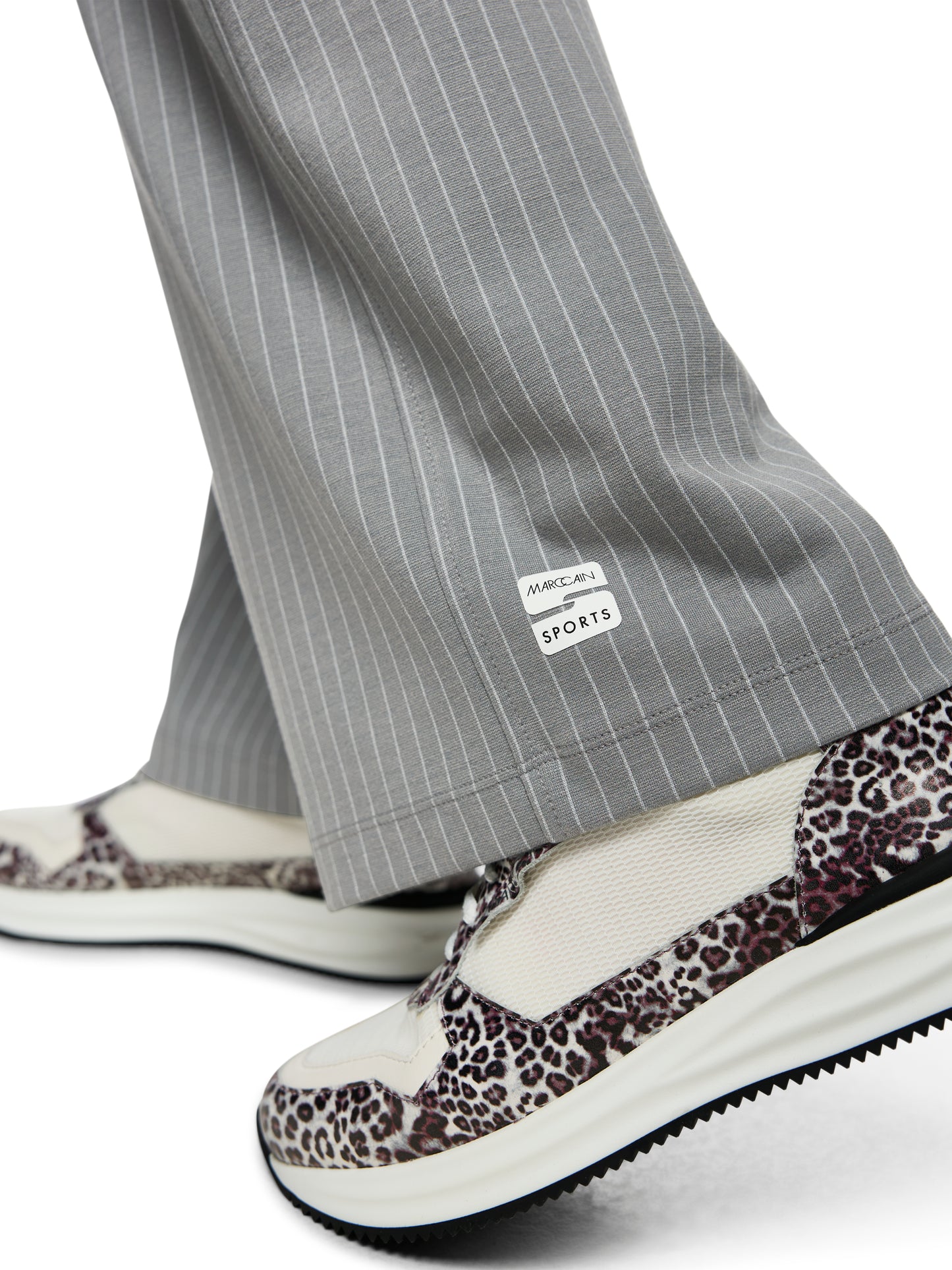 PINSTRIPE DRAWSTRING LEISURE PANTS GREY