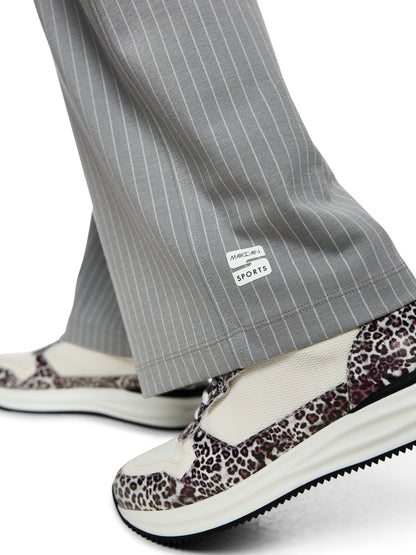 PINSTRIPE DRAWSTRING LEISURE PANTS GREY