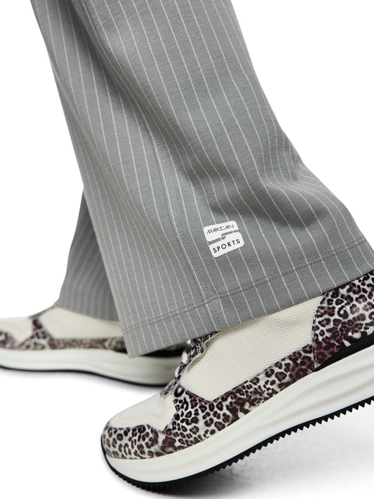 PINSTRIPE DRAWSTRING LEISURE PANTS GREY