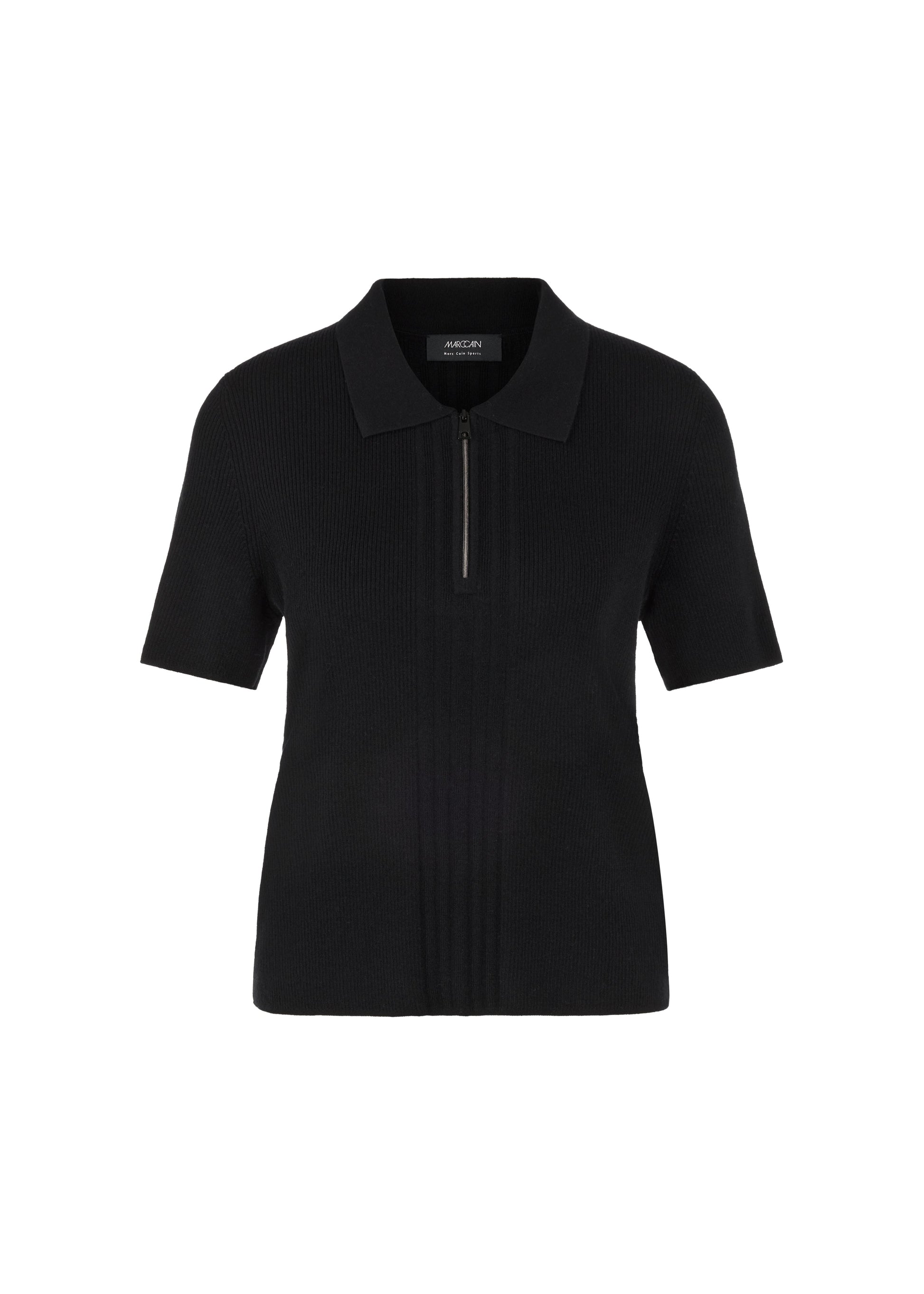 Black polo shirt on a white background