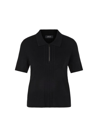 Black polo shirt on a white background