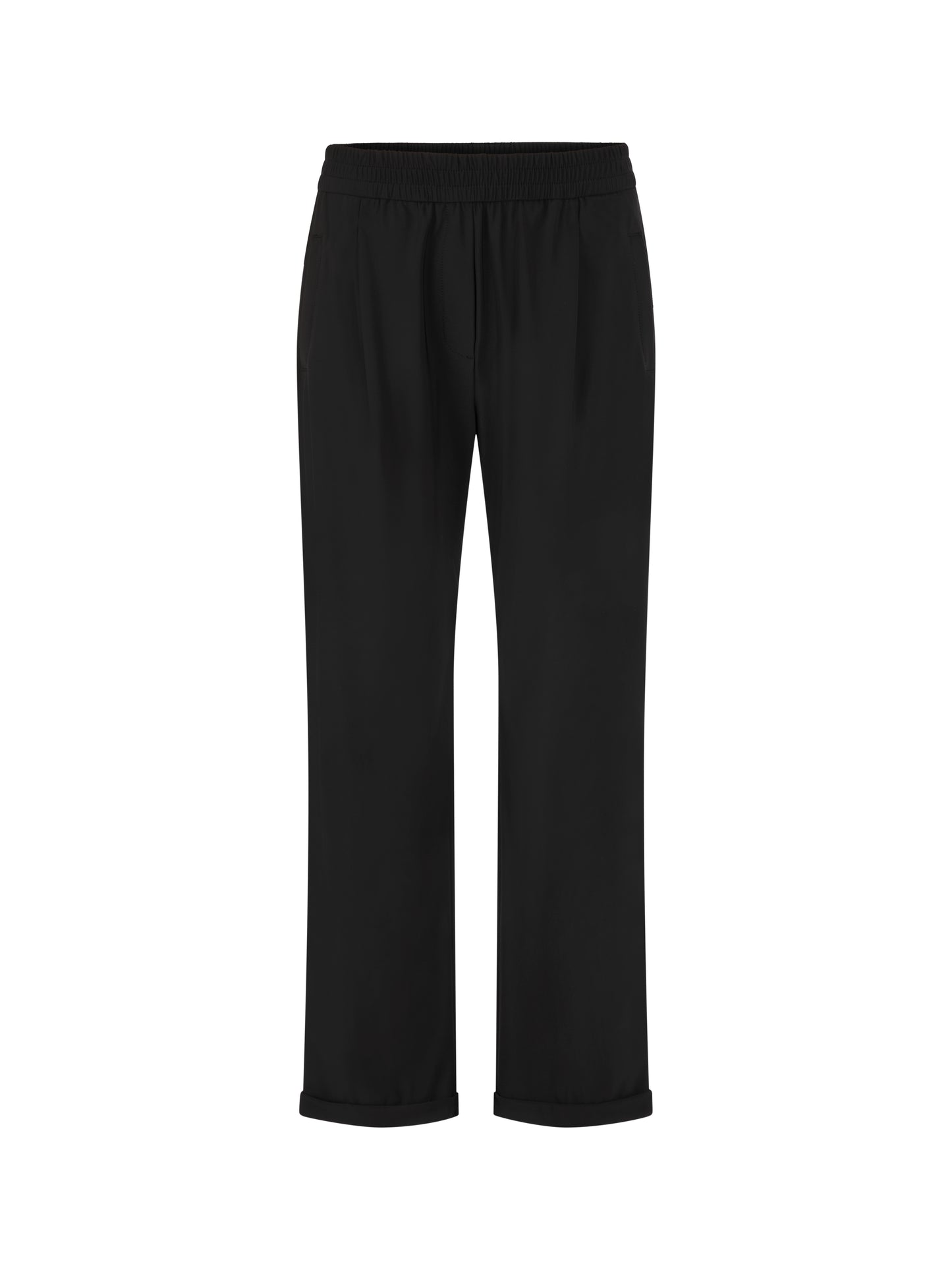 CROPPED LEG LEISURE PANTS BLACK
