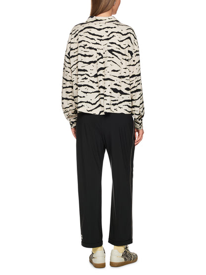 CROPPED LEG LEISURE PANTS BLACK