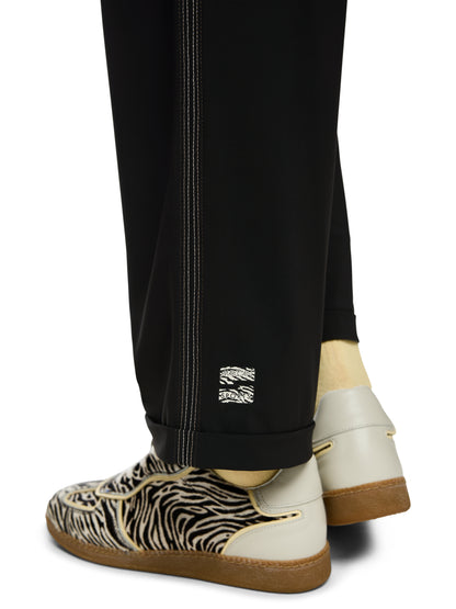 CROPPED LEG LEISURE PANTS BLACK