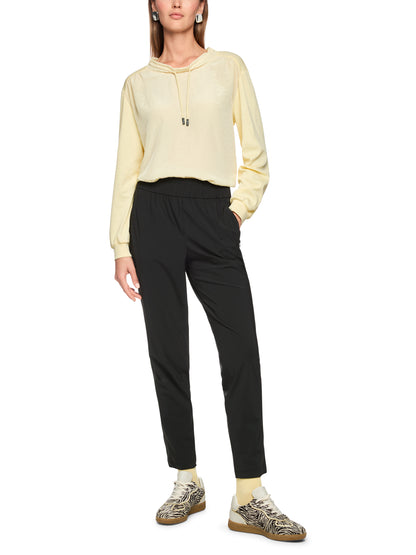 ELASTIC WAISTED LEISURE PANTS BLACK