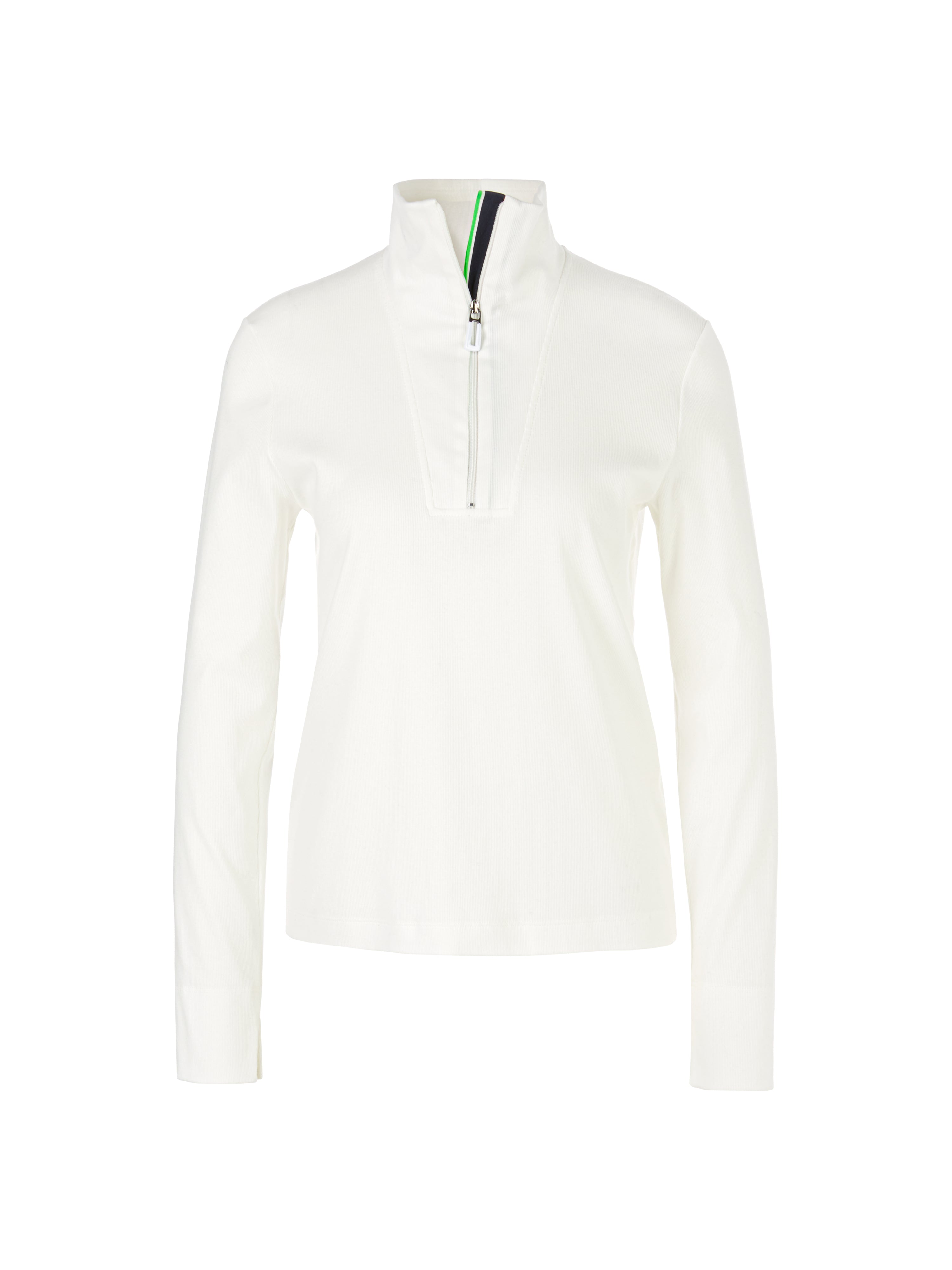 LONG SLEEVE RIB TOP W ZIP NECK DETAIL – Moya Sydney