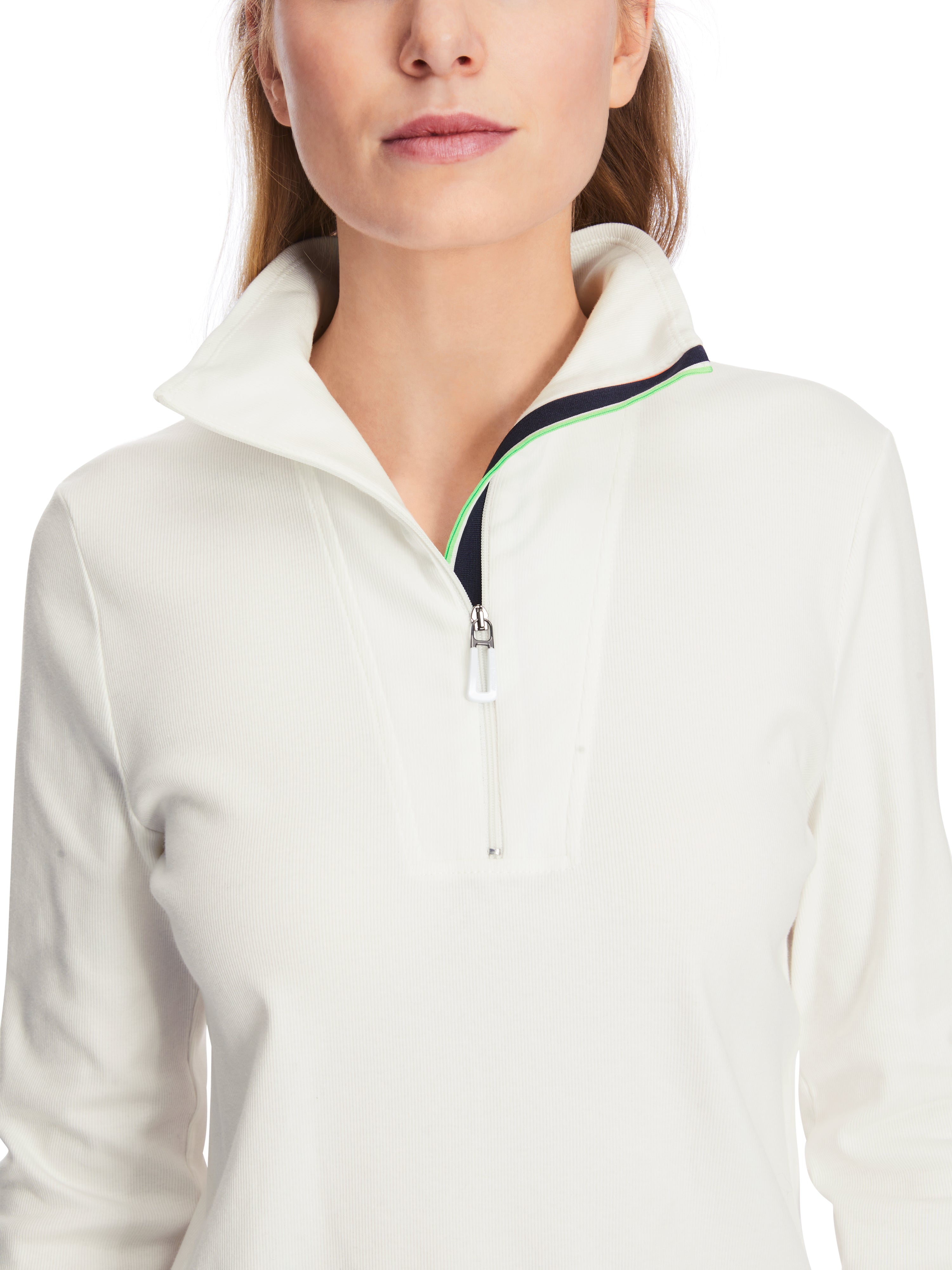 LONG SLEEVE RIB TOP W ZIP NECK DETAIL – Moya Sydney
