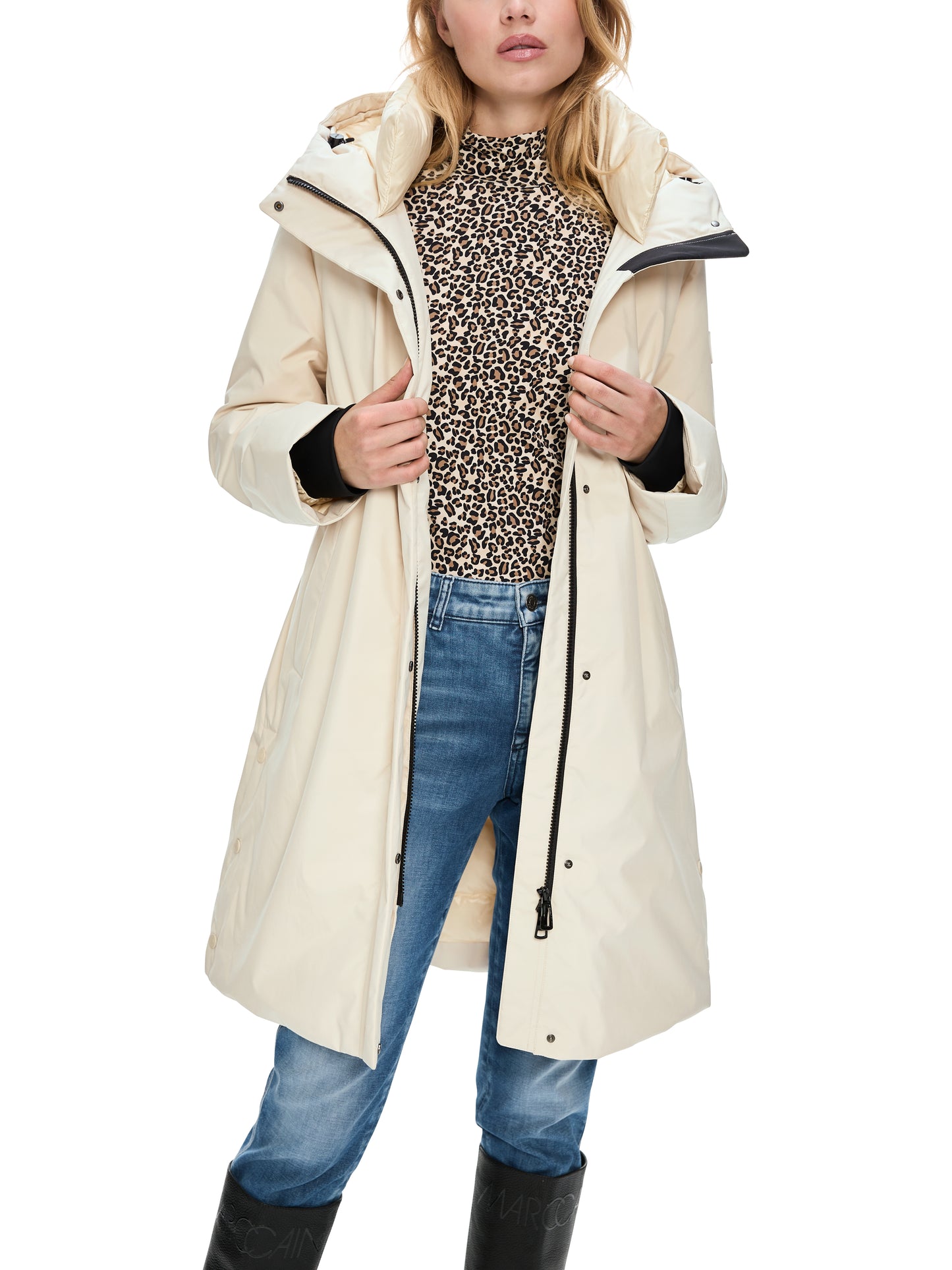 DOWN COAT W HOOD MIDI LENGTH