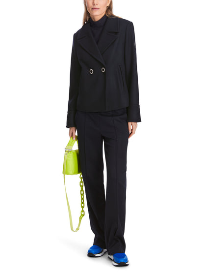 NAVY WOOL BLEND CABAN STYLE OUTDOOR JACKET