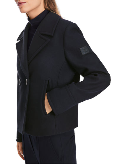 NAVY WOOL BLEND CABAN STYLE OUTDOOR JACKET