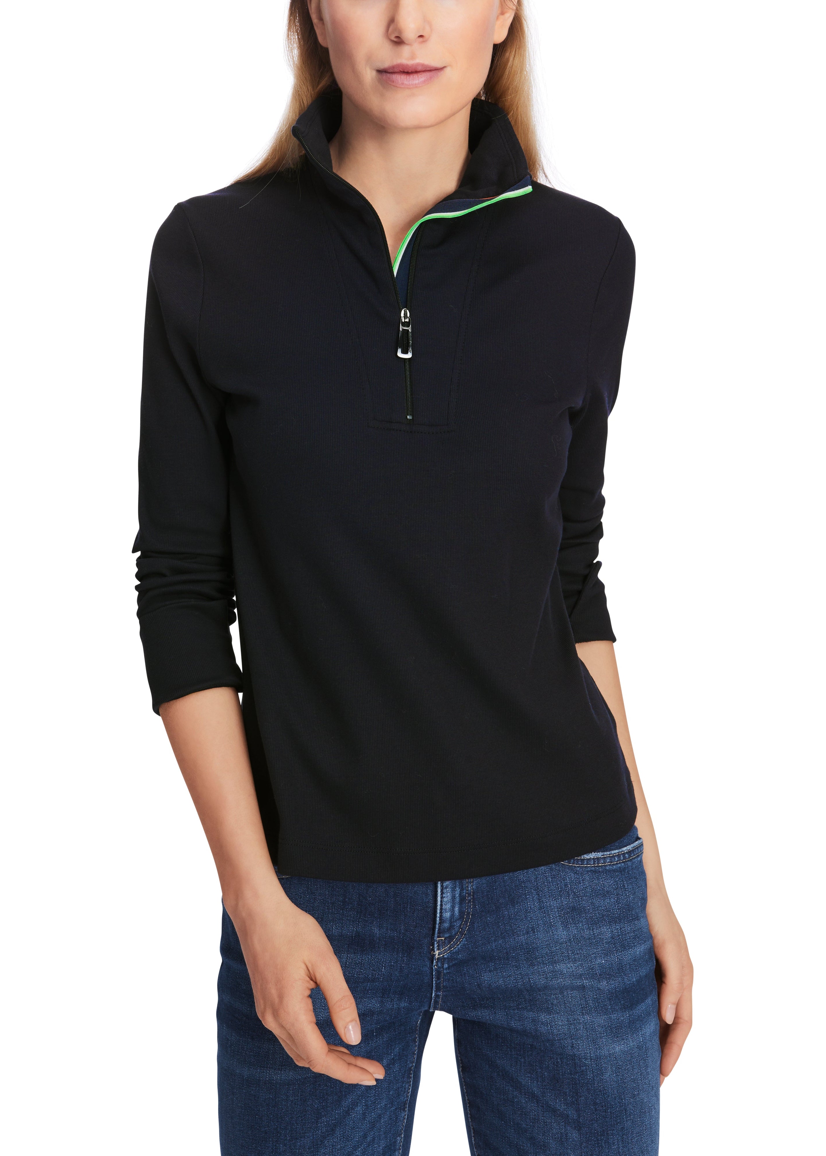 トップス Zip Rib Long Sleeve Tee LONG SLEEVE RIB TOP W ZIP NECK DETAIL – Moya Sydney