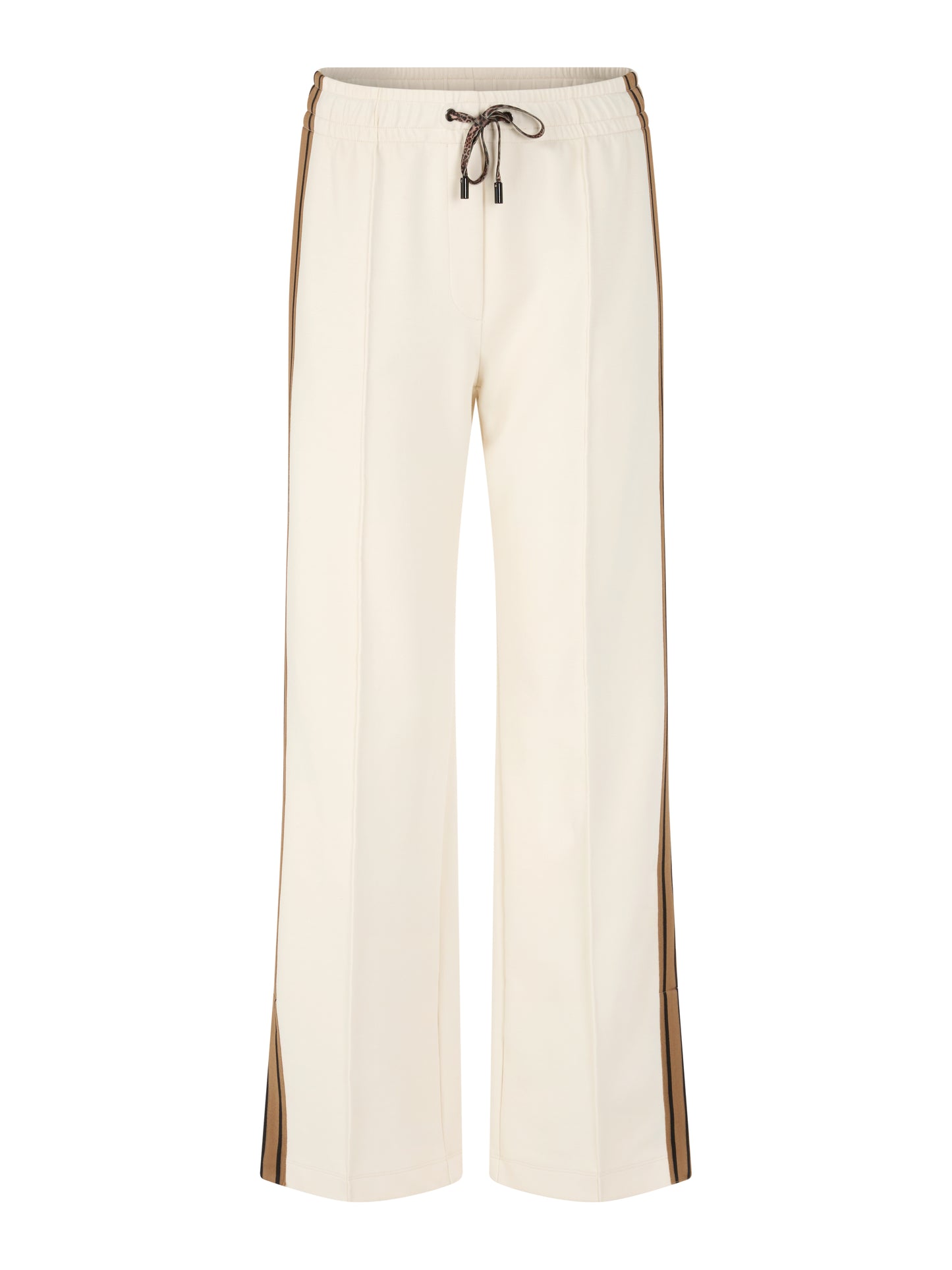WIDE LEG PANT W BRAIDED STRIPE ECRU
