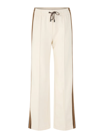 WIDE LEG PANT W BRAIDED STRIPE ECRU