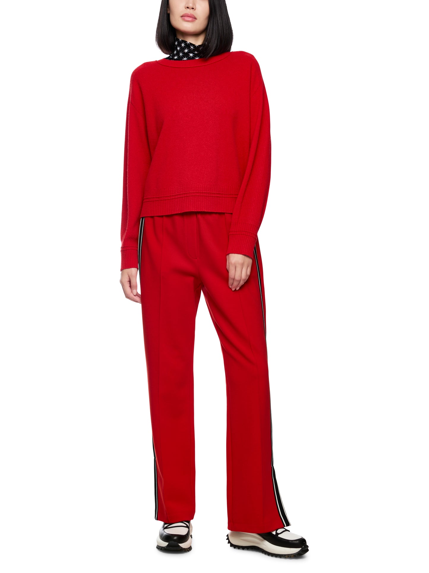 CASHMERE & WOOL CREWNECK SWEATER CRANBERRY