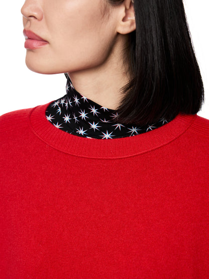 CASHMERE & WOOL CREWNECK SWEATER CRANBERRY