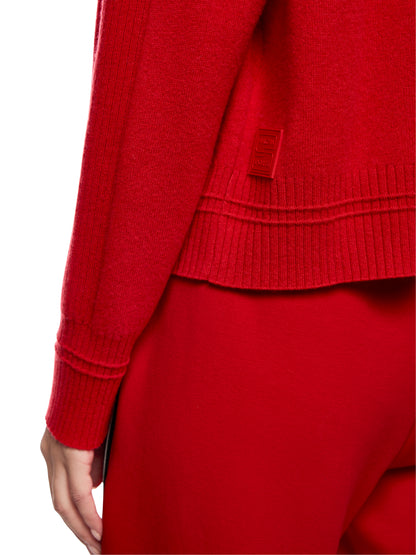 CASHMERE & WOOL CREWNECK SWEATER CRANBERRY
