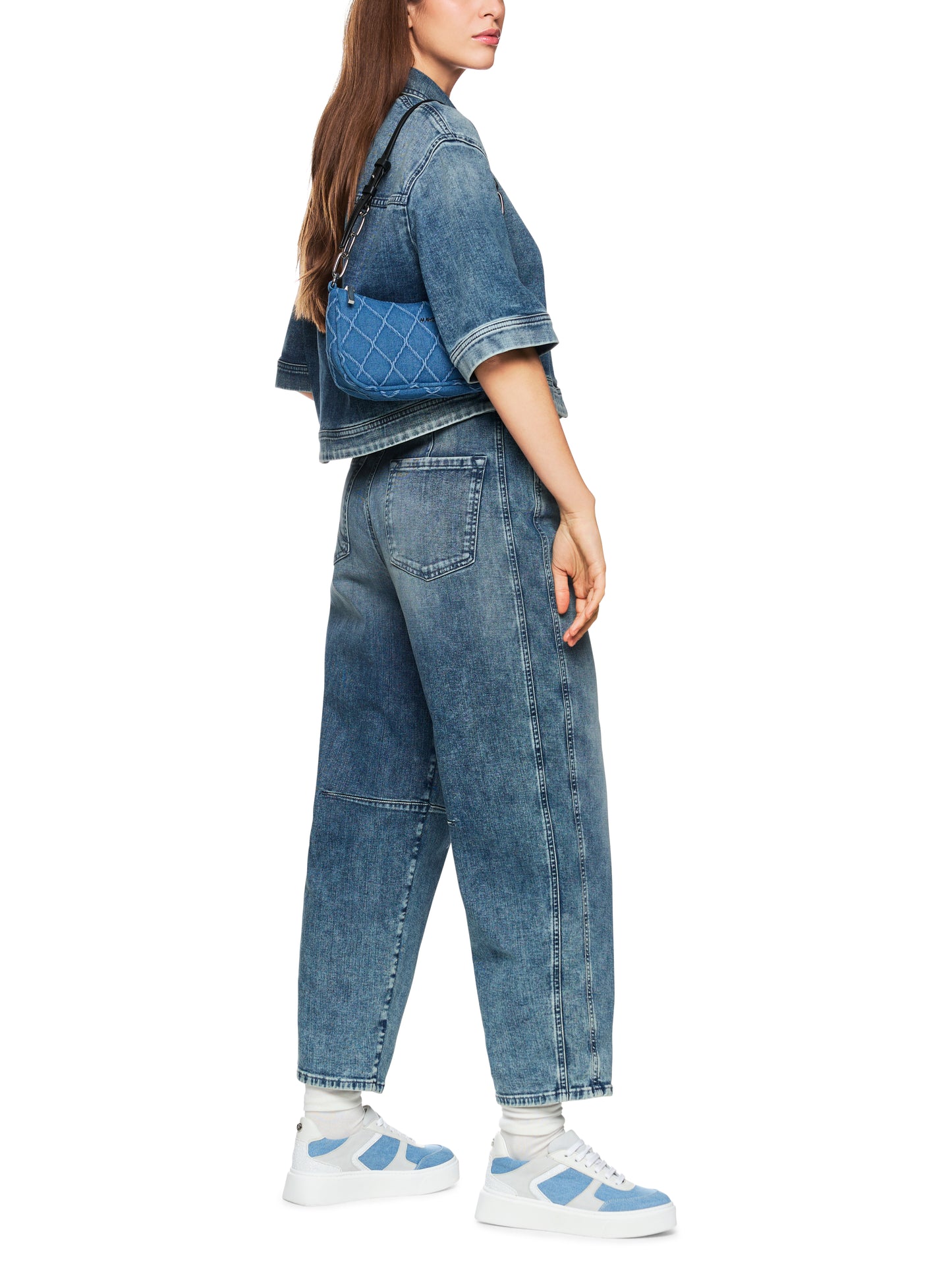 SHORT SLEEVED CROPPED DEMIN SHIRT