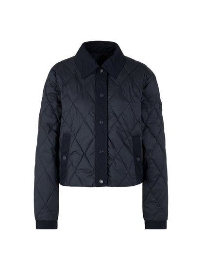 NAVY SPORTS QUILTED JACKET W PRESS STUDS