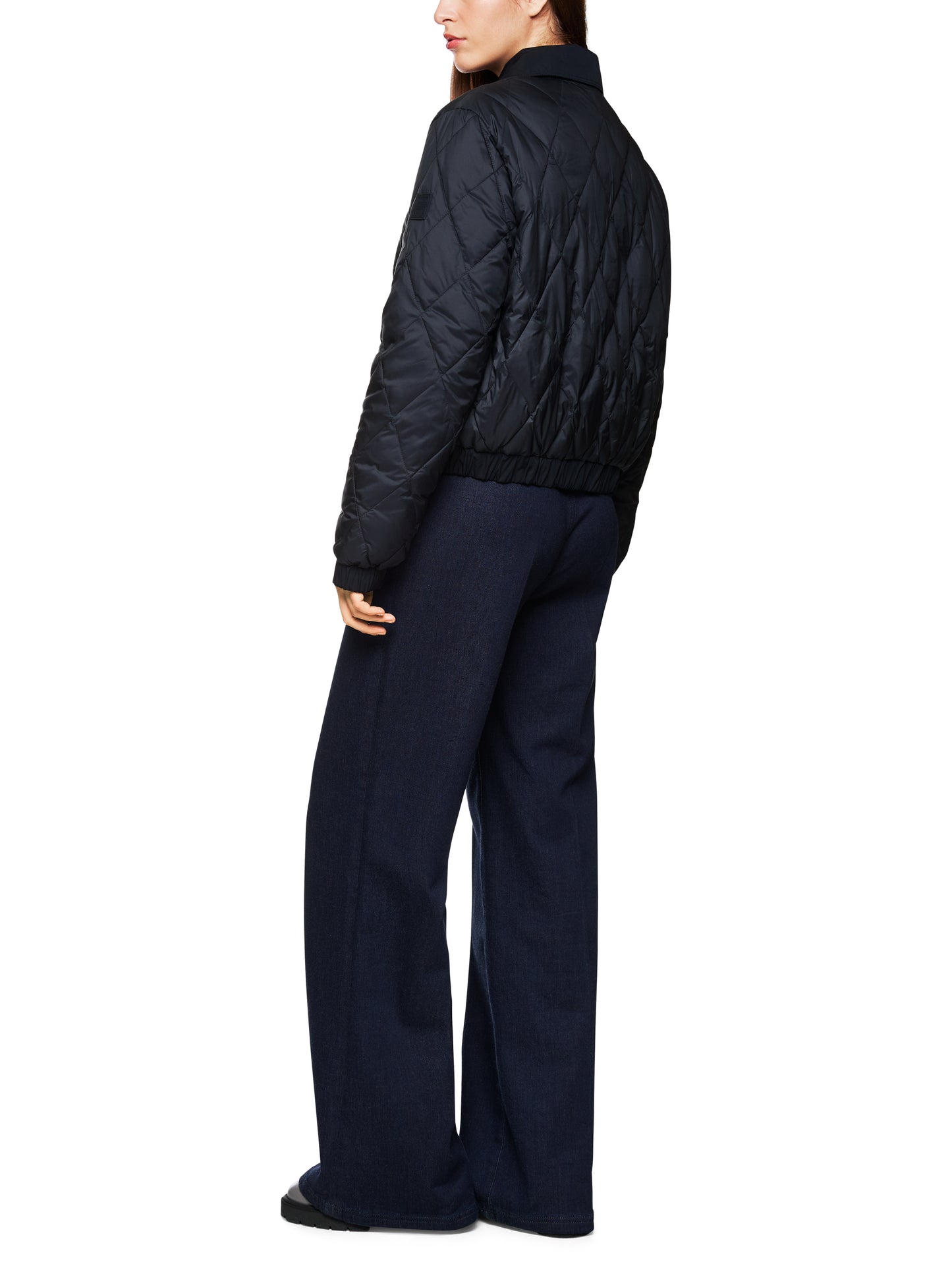 NAVY SPORTS QUILTED JACKET W PRESS STUDS