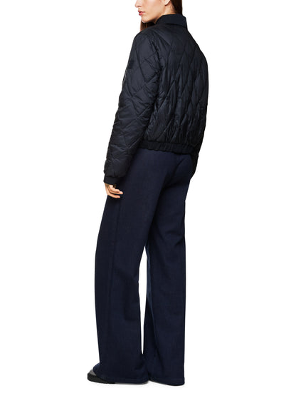 NAVY SPORTS QUILTED JACKET W PRESS STUDS