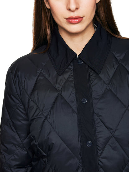 NAVY SPORTS QUILTED JACKET W PRESS STUDS