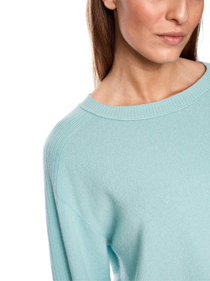 CASHMERE & WOOL CREWNECK SWEATER TEAL