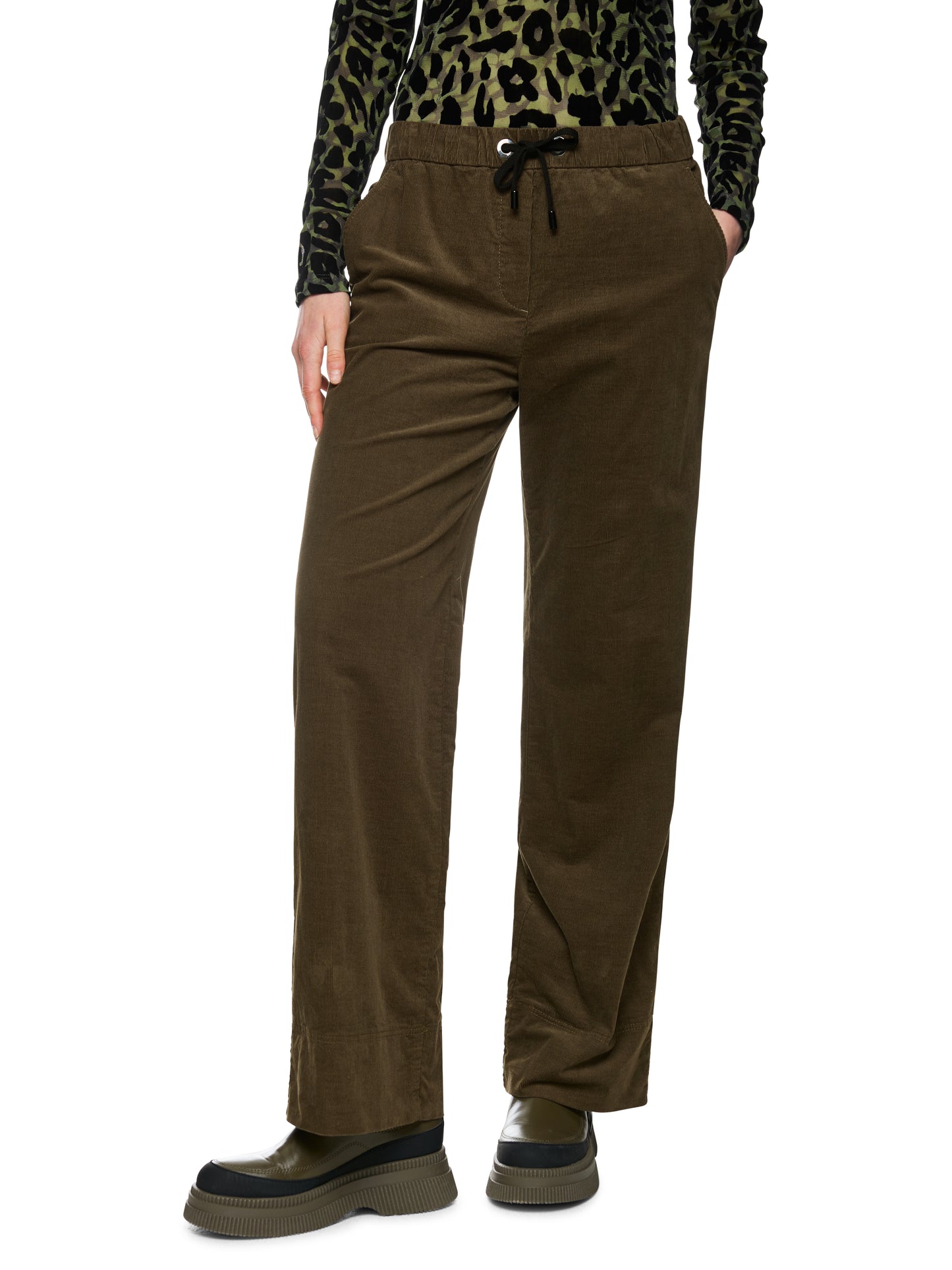 CASUAL CORDUROY DRAWSTRING PANTS