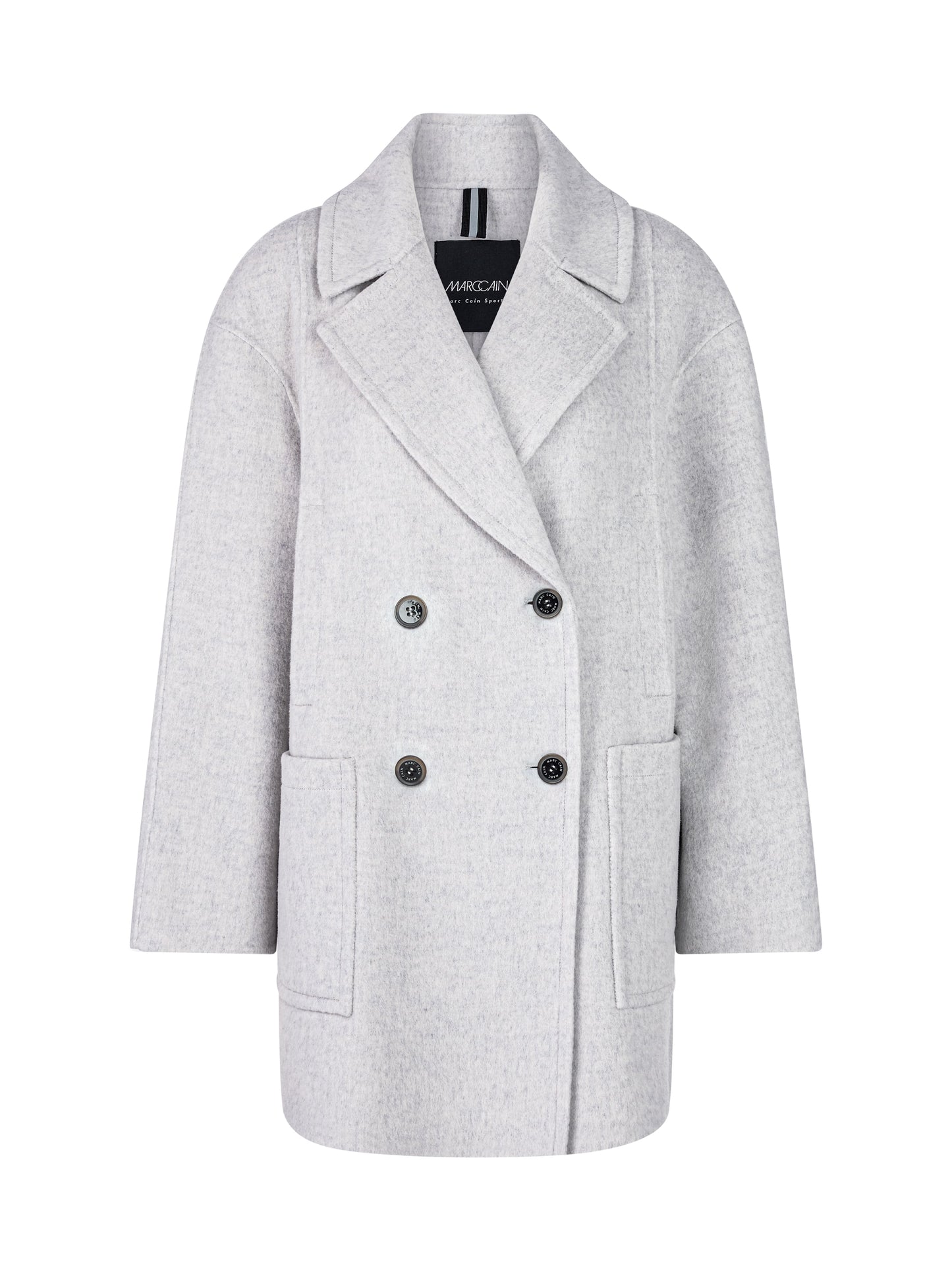GREY WOOL OUTDOOR  DOUBLE BREASTED COAT