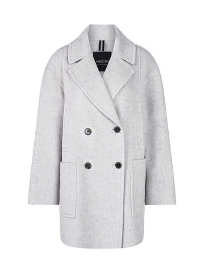 GREY WOOL OUTDOOR  DOUBLE BREASTED COAT