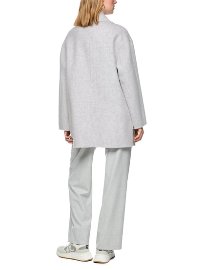 GREY WOOL OUTDOOR  DOUBLE BREASTED COAT