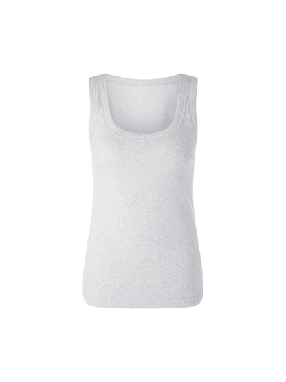 BASIC RIB SCOOP NECK TANK SLIVER GREY