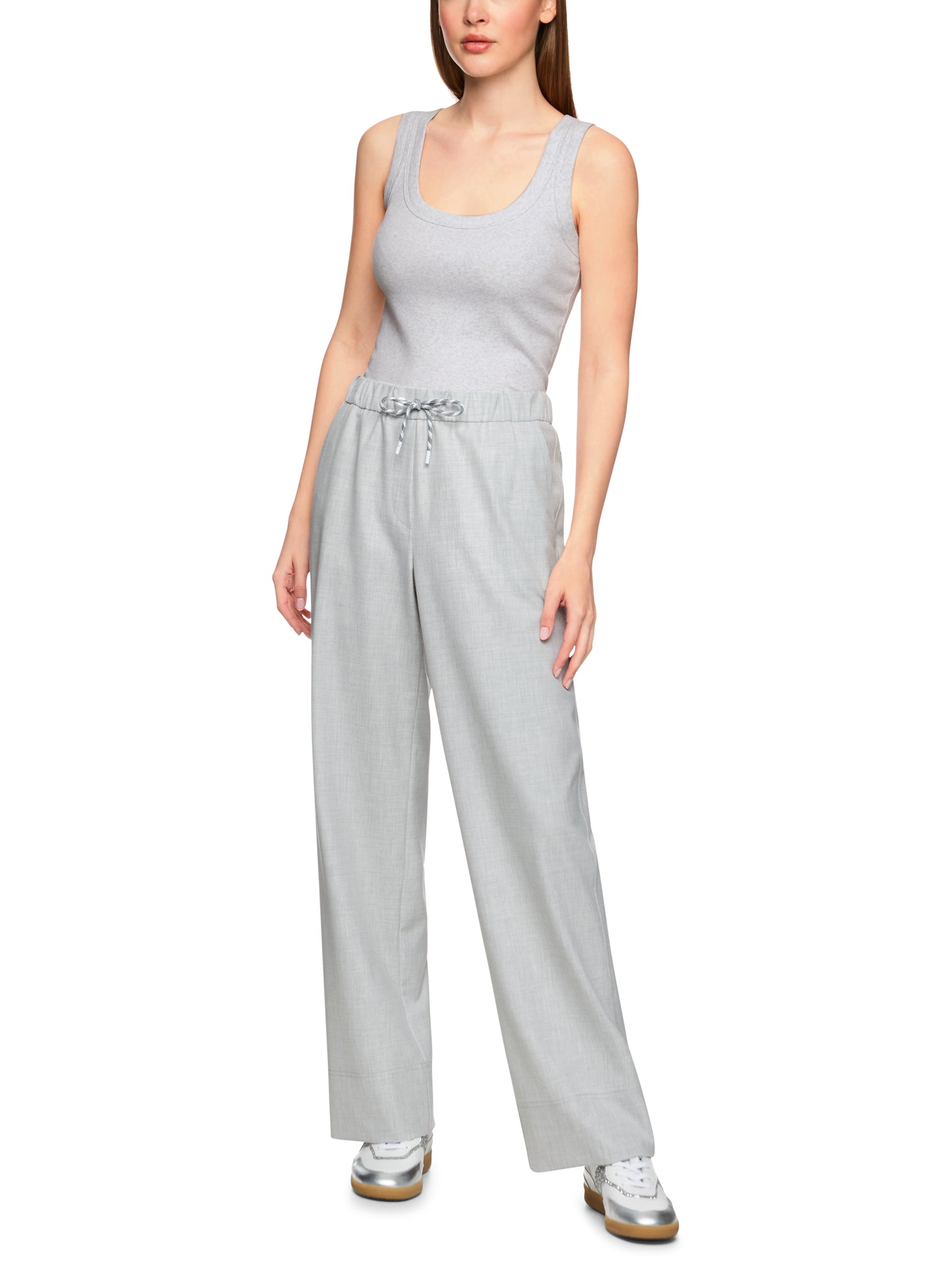 BASIC RIB SCOOP NECK TANK SLIVER GREY