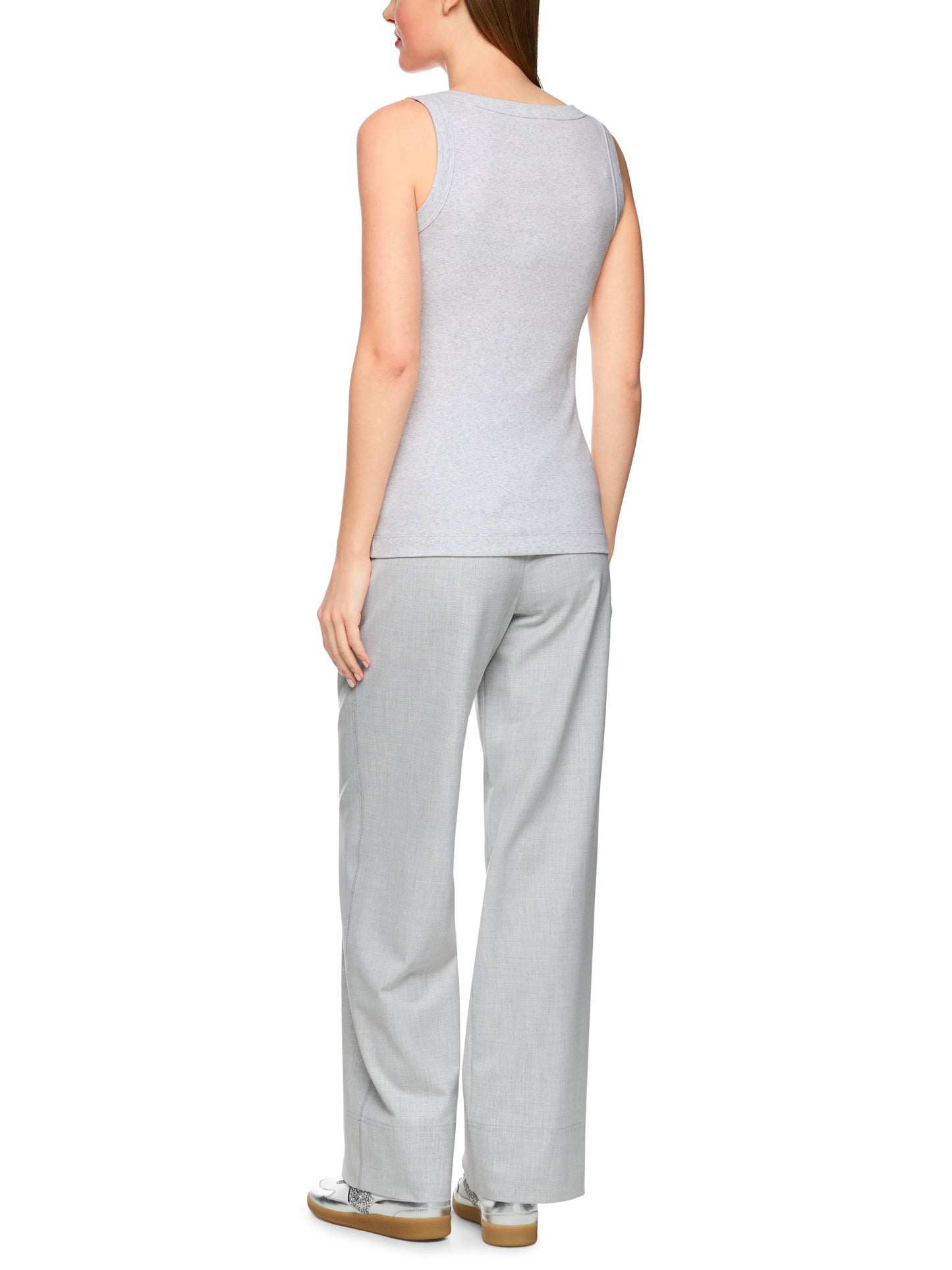 BASIC RIB SCOOP NECK TANK SLIVER GREY