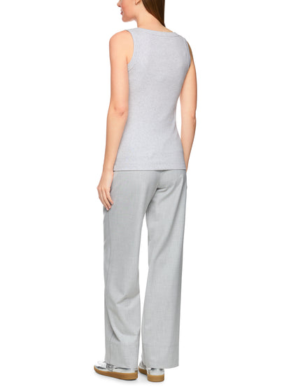 BASIC RIB SCOOP NECK TANK SLIVER GREY
