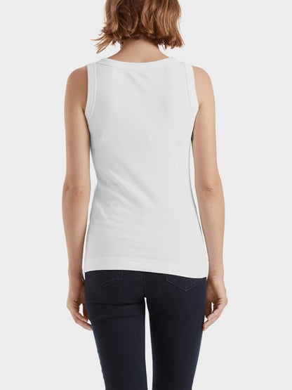 BASIC RIB SCOOP NECK TANK WHITE