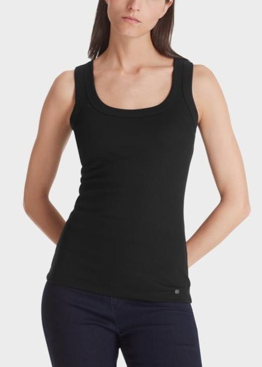 BASIC RIB SCOOP NECK TANK BLACK