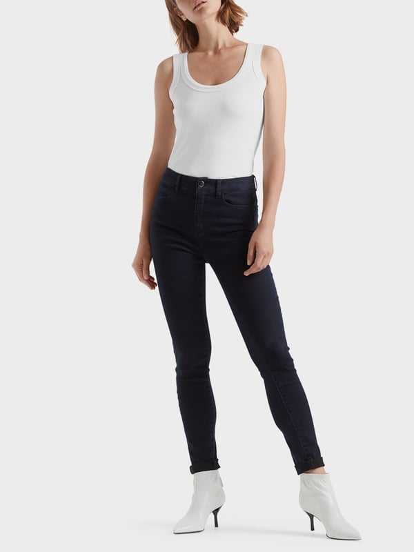 BASIC RIB SCOOP NECK TANK WHITE