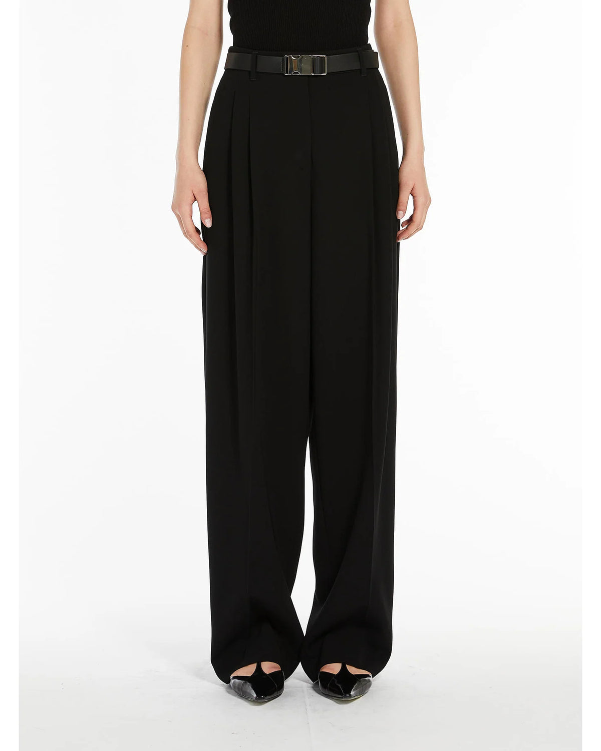 Neottia Straight Leg Trouser In White & Black by Max Mara Studio