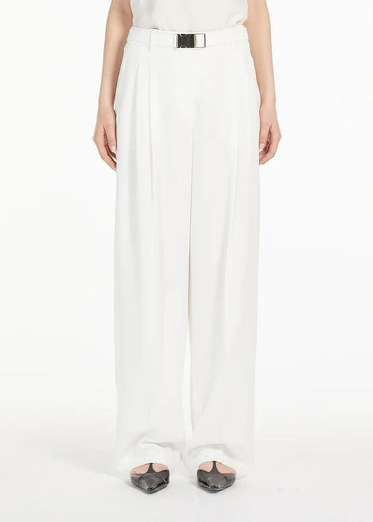Neottia Straight Leg Trouser In White & Black by Max Mara Studio