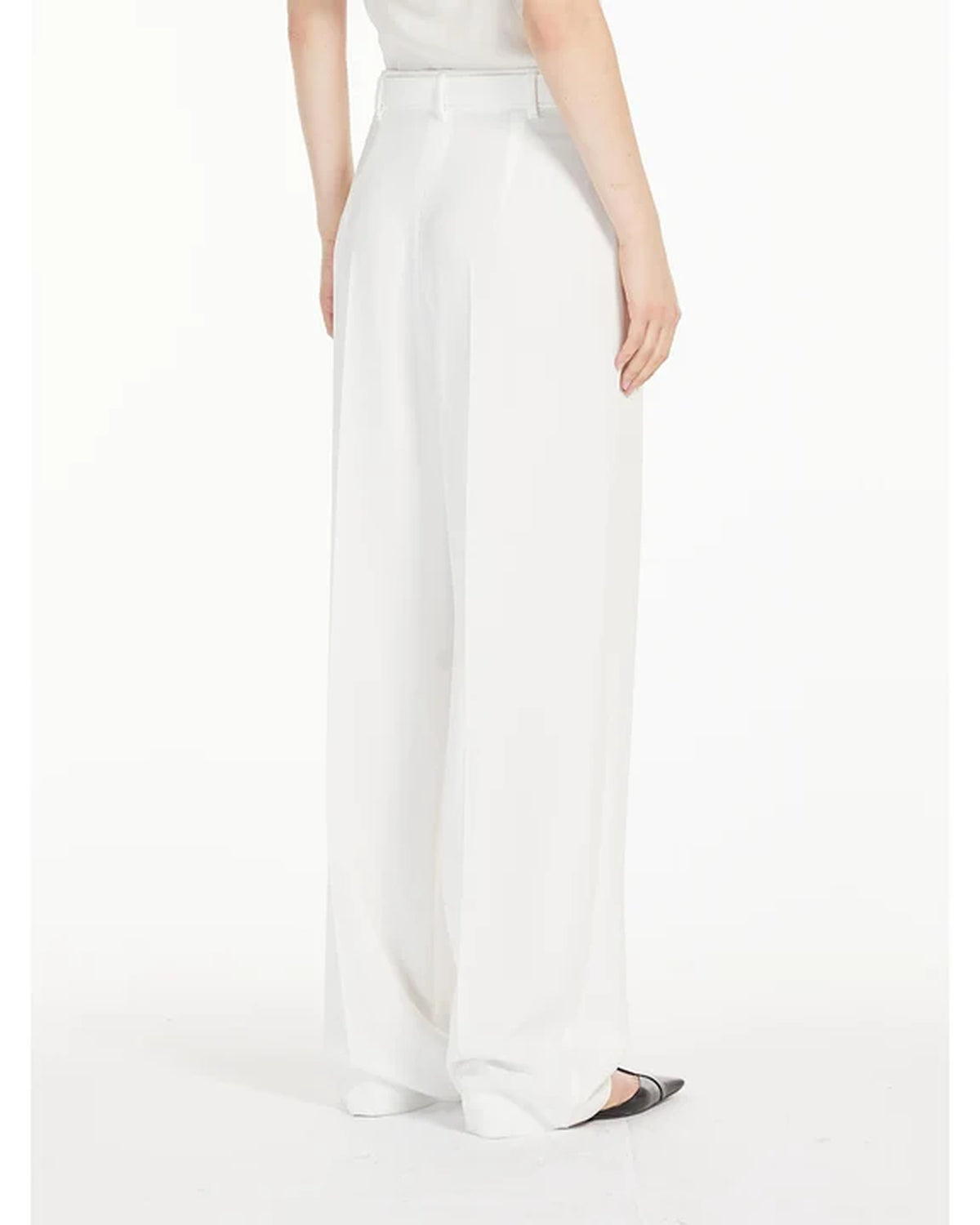 Neottia Straight Leg Trouser In White & Black by Max Mara Studio