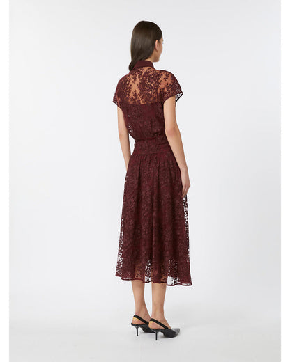 Ombre Bordeaux Tulle Bouquet Jersey Dress by Max Mara - view 2