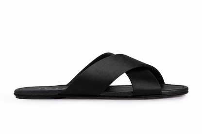 Pavana Silk Satin Slides | Black by Pedro Garcia - view 2