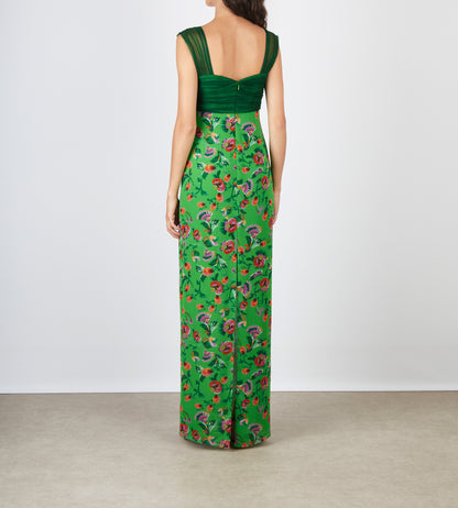 CHANI LONG DRESS SAFFIER APPLE/VERDIAN