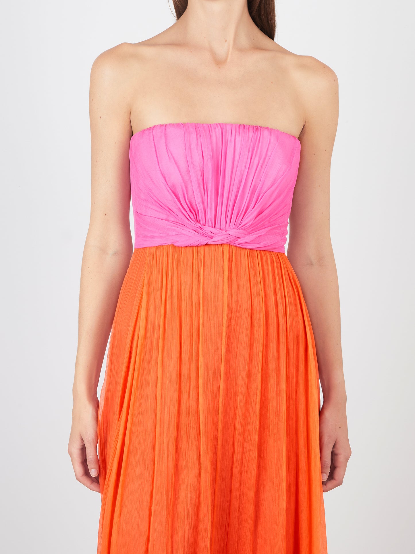 PRIYA LONG DRESS PEONY/TANGERINE