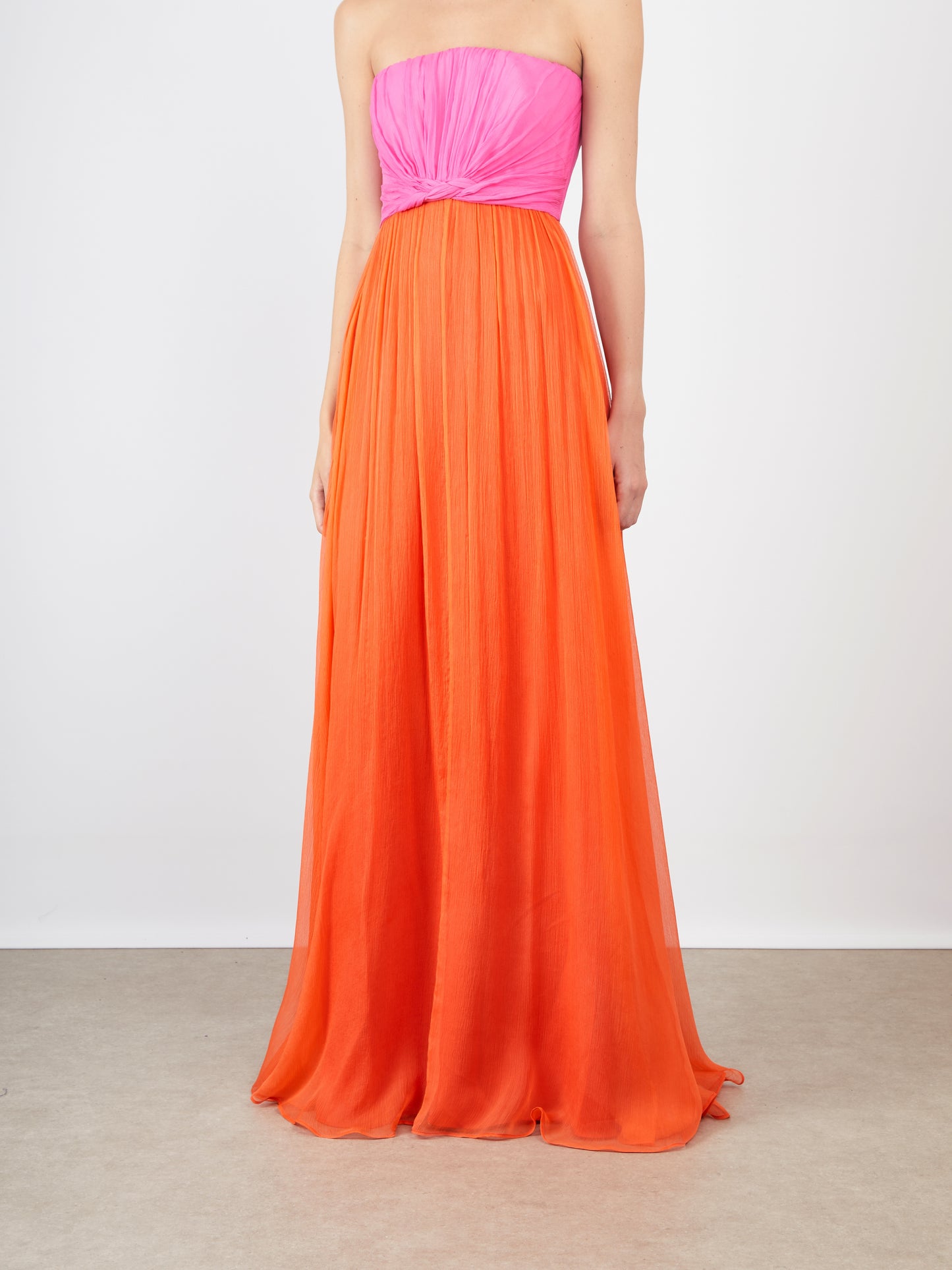 PRIYA LONG DRESS PEONY/TANGERINE