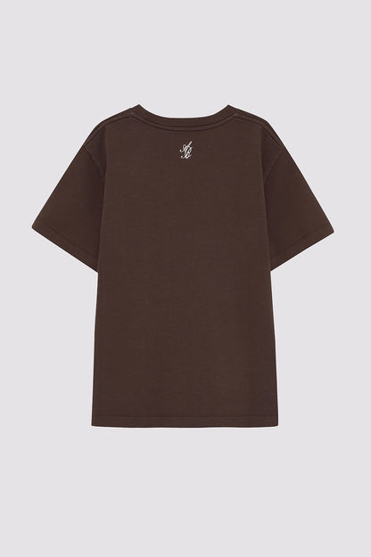 SHELLEY TEE MONOGRAM - CHOCOLATE BROWN