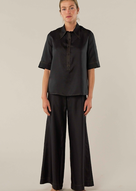 La Prestic Ouiston Giudecca silk pant in black