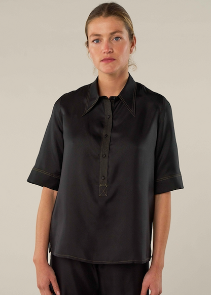 La Prestic Ouiston Lauren silk shirt in black