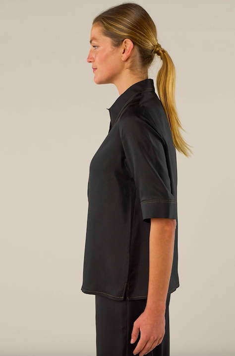 La Prestic Ouiston Lauren silk shirt in black
